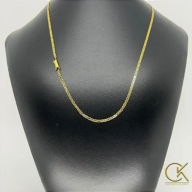 Corrente Piastrini 2,5mm - Banhada a Ouro 18k  - Fecho Gaveta - 60cm ou 70cm; conceitokjoias.com.br